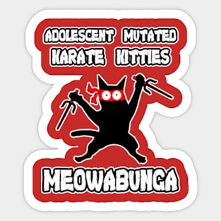 Adolescent Mutated Karate Kitties Red Sticker